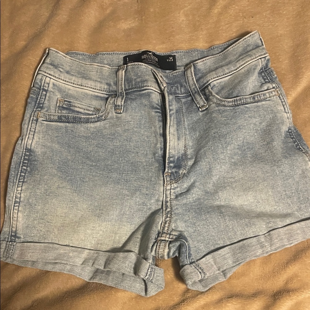 Hollister Women's Faded Blue Jean Shorts